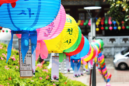 济州岛祭祀五彩灯笼高清图片