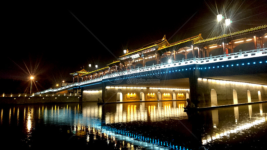 苏州平门桥夜景图片