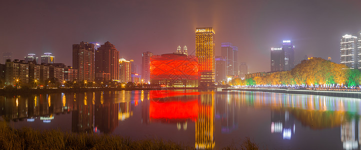 水果街武汉汉街夜景背景