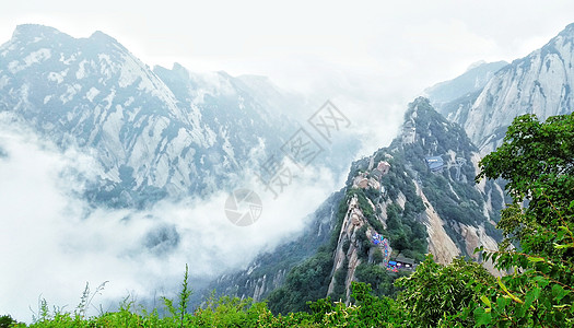 远眺华山华山风景背景