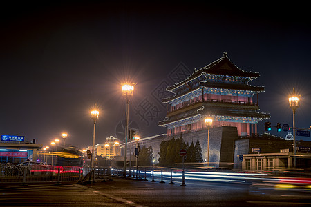 前门夜晚大街高清图片