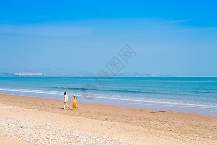 秋季青岛海水浴场图片