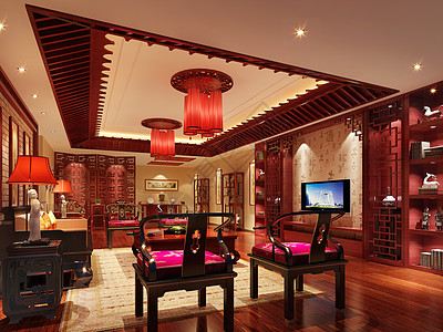 新中式家具新中式餐厅效果图背景