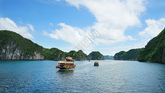越南下龙湾世界自然遗产风景名胜背景