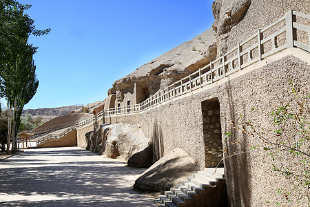 敦煌莫高窟建筑物背景图片