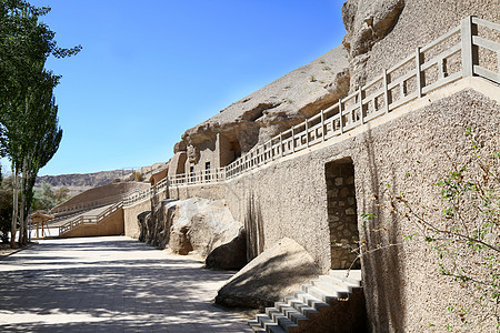 敦煌莫高窟建筑物背景图片