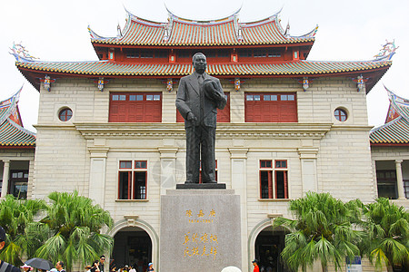 厦门大学素材厦门大学陈嘉庚雕像背景