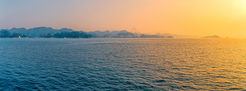 影调唯美千岛湖全景图背景