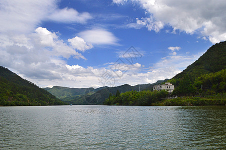 浙江云和仙宫湖云和湖仙宫风景区背景