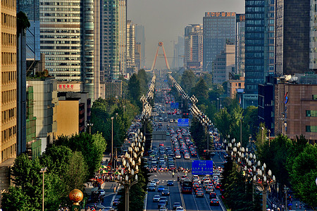 成都市区人民南路主干道背景