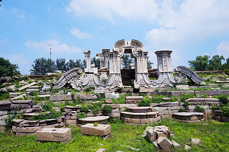 石头草地圆明园背景