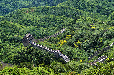 八达岭长城绵延起伏绵延山高清图片