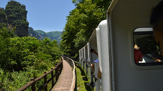 十里画廊风景区张家界十里画廊小火车背景