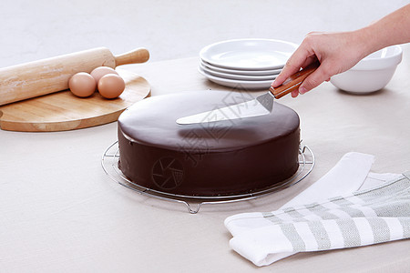 制作巧克力蛋糕背景