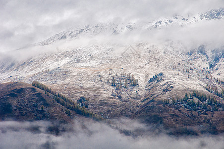 新疆禾木初冬雪景山峦背景图片