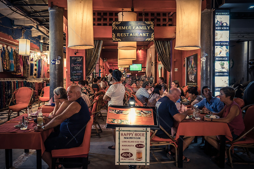 柬埔寨暹粒酒吧街餐厅图片