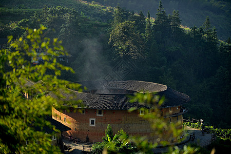 福建南靖县书洋镇田螺坑土楼背景