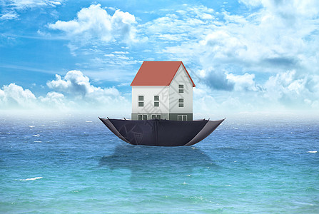 海水上的房子图片