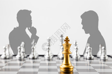 商业棋盘下棋剪影高清图片