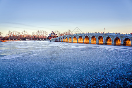 北京冬季北京颐和园风光背景