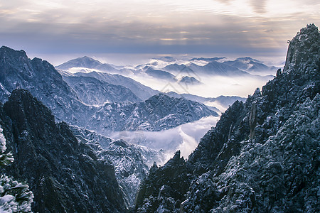 黄山冬季风光背景