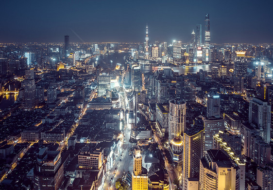 上海城市天际线夜景图片
