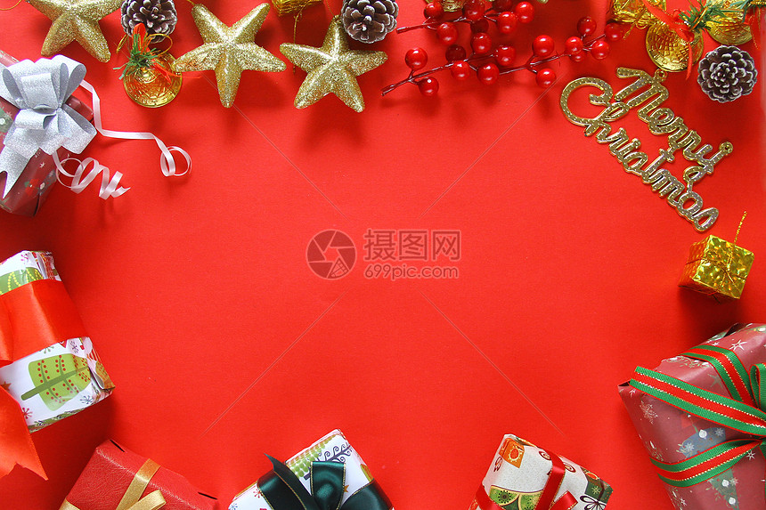 圣诞节红色背景素材图片