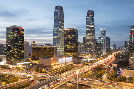 北京夜景国贸cbd景色背景