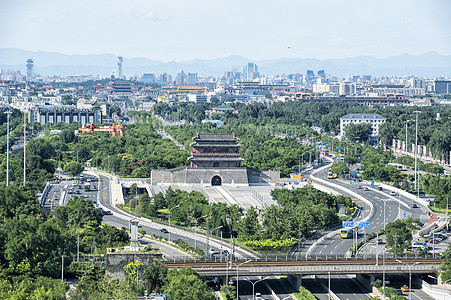 天空白云北京永定门背景