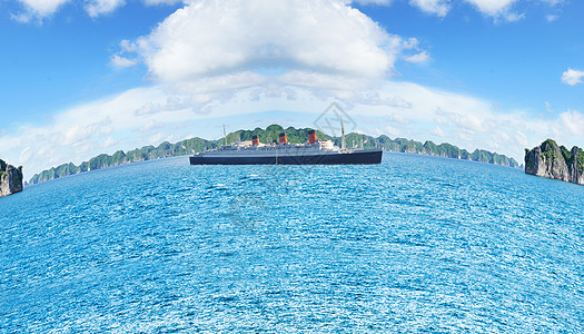 海上轮船海上运输贸易设计图片