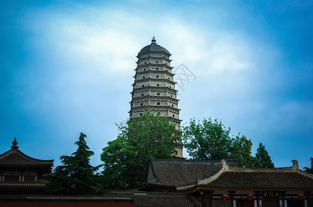 宝鸡素材陕西省宝鸡市法门寺宝塔背景