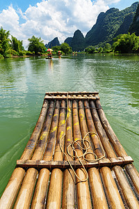 竹筏漓江漓江漂流竹筏竹排背景