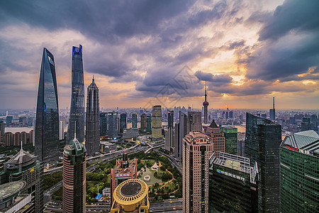 中国高楼大厦陆家嘴全景背景