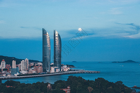 海景建筑厦门城市建筑风光背景