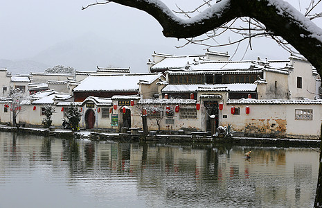 宏村冬景宏村冬天景色背景