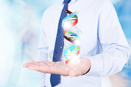 手中的彩色DNA图片
