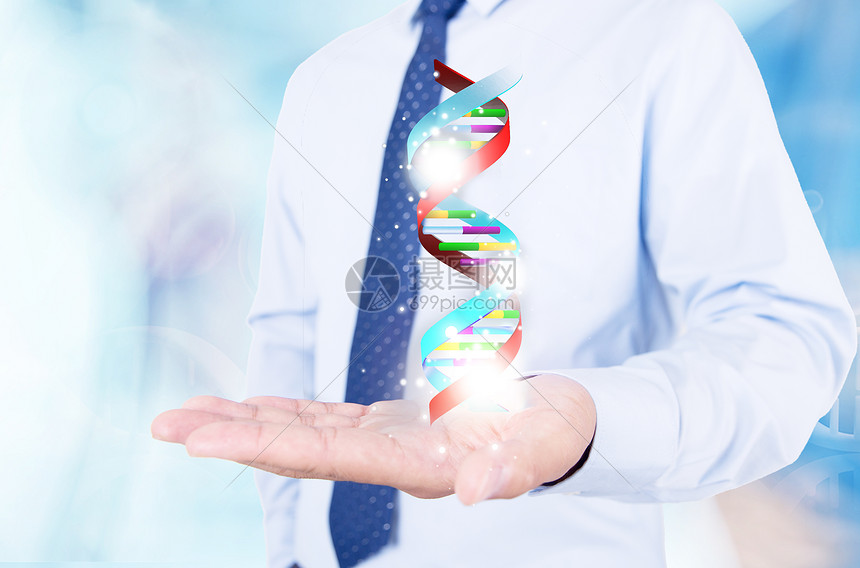 手中的彩色DNA图片