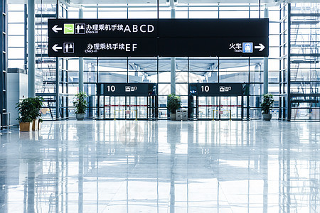 上海机场指示牌背景图片
