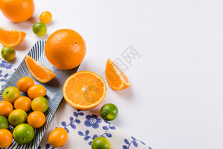 新鲜橙子水果拼盘背景背景