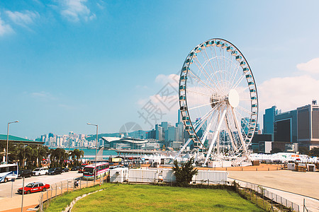 旅游户外维港摩天轮背景