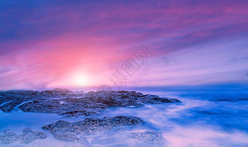 光影背景海上日出时光背景