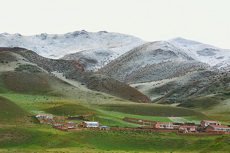 甘南迭部沿路草原雪山风光图片