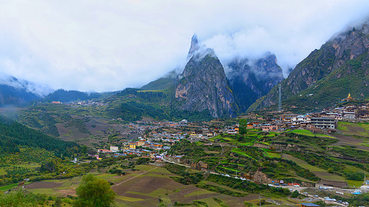 甘南扎尕那世外桃源仙境风光背景