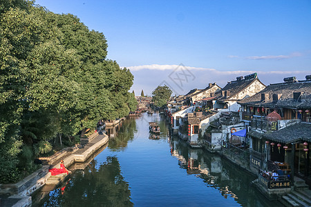 江南水乡西塘中国江南水乡的西塘古镇背景