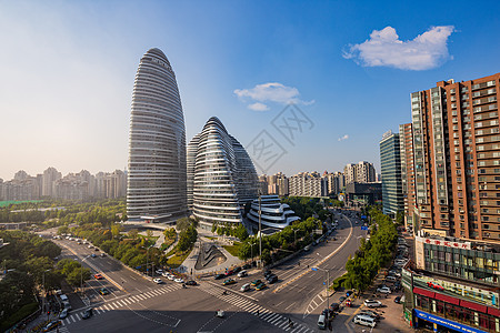 北京城区现代建筑背景图片
