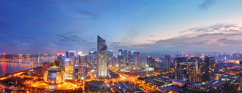 蓝天建筑都市夜景背景