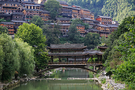 贵州梯田贵州西江千户苗寨背景