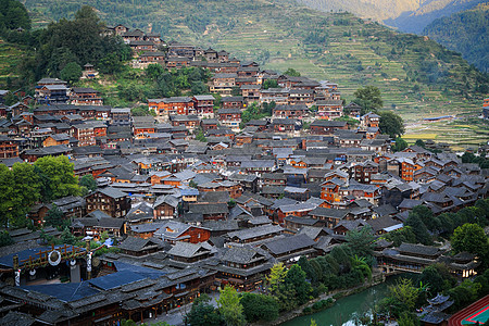 贵州山村贵州西江千户苗寨背景