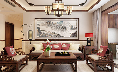 中式家居中式室内效果图高清图片