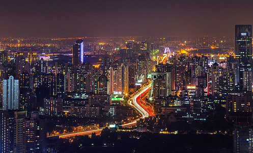 上海建筑夜景高楼林立的上海城市夜景风光背景